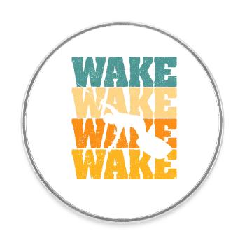 Retro Wakeboard Vintage Wake Boarding Wassersport - Runder Kühlschrankmagnet - Weiß - Vorne