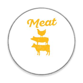 Meat Whisperer Funny BBQ Chef Grilling Butcher - Round  fridge magnet - white - Front