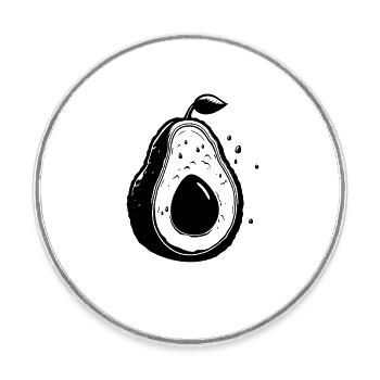 Avocado - Round  fridge magnet - white - Front