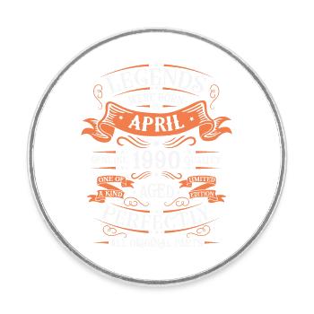 Years of excellence April 1990 Gift - Round  fridge magnet - white - Front