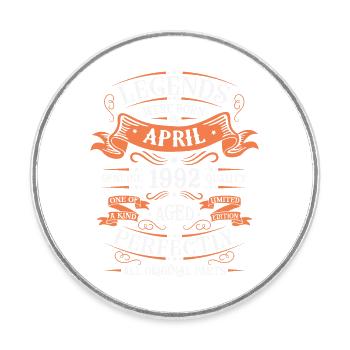 Born April 1992 - Round  fridge magnet - white - Front