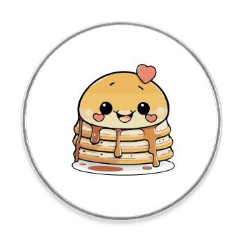 Bande dessinée de crêpes - Magnet rond - blanc - Devant