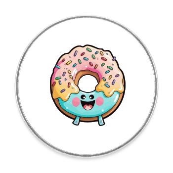 Donut Comic - Magnet rond - blanc - Devant