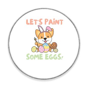chiens mignons pour Easter Corgi - Magnet rond - blanc - Devant