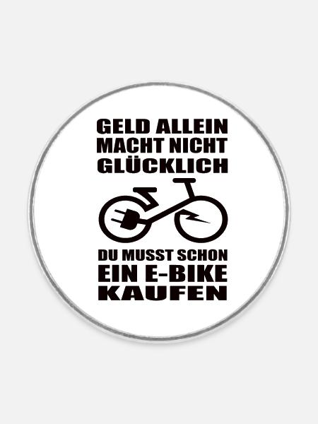 EBike - Runder Kühlschrankmagnet - Weiß