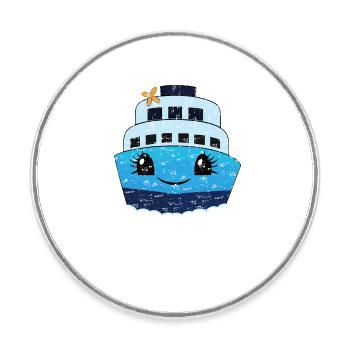 Croisière Bateau de croisière Femmes - Magnet rond - blanc - Devant
