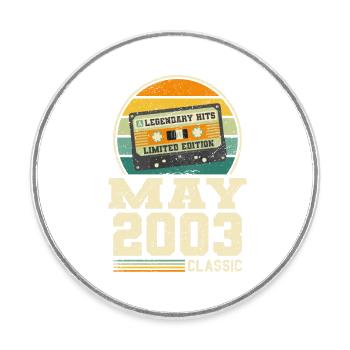 20. Geburtstag Mai Jahrgang 2003 Geschenkidee - Runder Kühlschrankmagnet - Weiß - Vorne