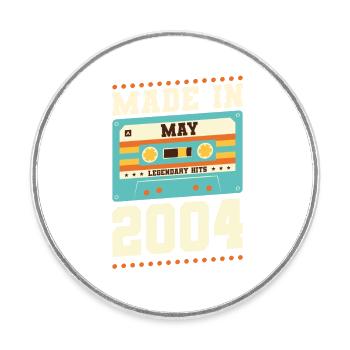 19. Geburtstag Mai Jahrgang 2004 Geschenkidee - Runder Kühlschrankmagnet - Weiß - Vorne