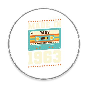 52nd birthday May Born in 1971 Gift idea - Round  fridge magnet - white - Front
