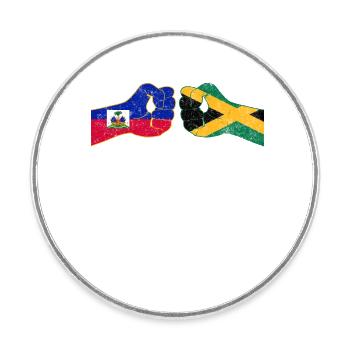 Haiti Haitian Jamaica Combination I Gift - Round  fridge magnet - white - Front