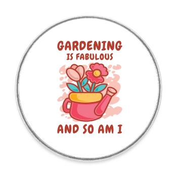 Fabulous Gardening Florist Botanik Pflanzung - Runder Kühlschrankmagnet - Weiß - Vorne
