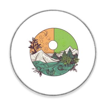 nature merveilleuse - Magnet rond - blanc - Devant