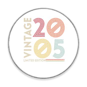 Vintage 2005 - Runder Kühlschrankmagnet - Weiß - Vorne