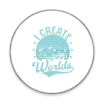 I Create Worlds Aquarium Owner Fish Keeping - Runder Kühlschrankmagnet - Weiß - Vorne