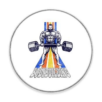 Bodybuilding Bodybuilders Weightlifting Weight Training - Round  fridge magnet - white - Front