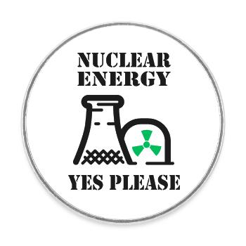 Nuclear Energy, Yes Please, Nuclear Power - Round  fridge magnet - white - Front