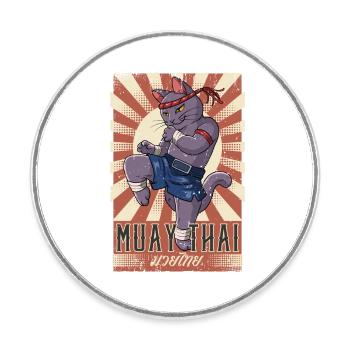 Muay Thai - Round  fridge magnet - white - Front