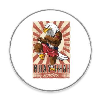 Muay Thaï - Magnet rond - blanc - Devant