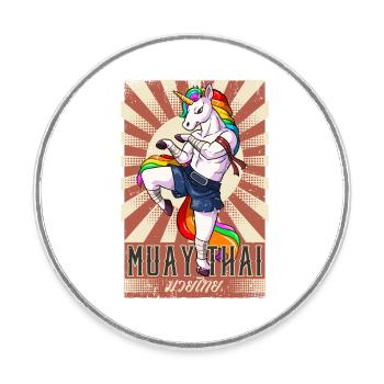 Muay Thaï - Magnet rond - blanc - Devant