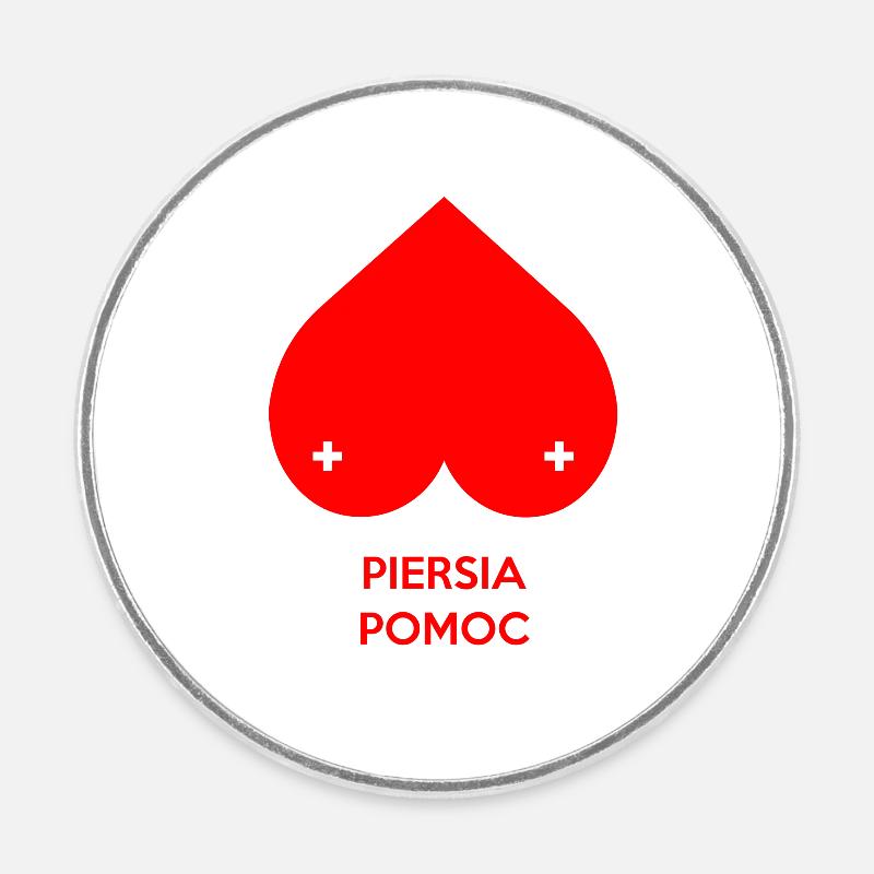 Brusthilfe - Runder Kühlschrankmagnet - Weiß