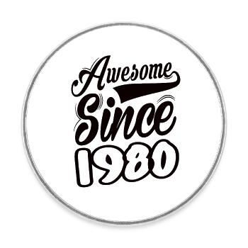 Awesome Since 1980 - Runder Kühlschrankmagnet - Weiß - Vorne