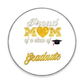 Classe senior de 2023 - Fière maman d’une classe de 202 - Magnet rond - blanc - Devant