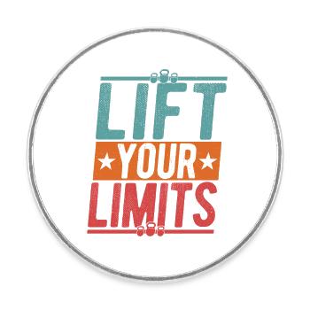 Lift Your Limits Weight Lifting Workout Training - Round  fridge magnet - white - Front