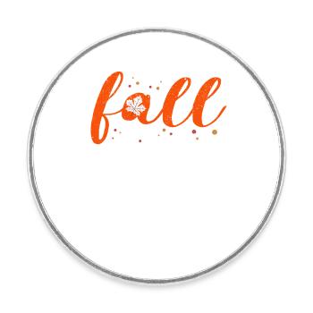 Feuillage d’automne Feuille d’orange Feuilles d’automne Saison colorée - Magnet rond - blanc - Devant