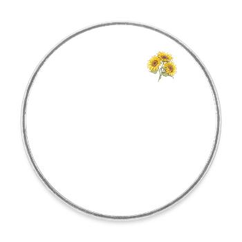 Floral Petit Patch Tournesol Amateurs Fleurs fraîches - Magnet rond - blanc - Devant