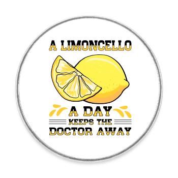 Italian limoncello lover - Round  fridge magnet - white - Front