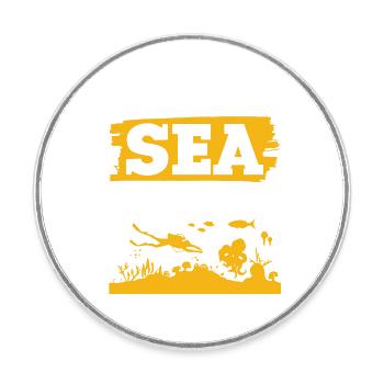 Save the Ocean Saying - Round  fridge magnet - white - Front