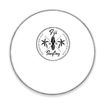 Retro Fidschi Strand Surfen Fan Urlaub Souvenir - Runder Kühlschrankmagnet - Weiß - Vorne