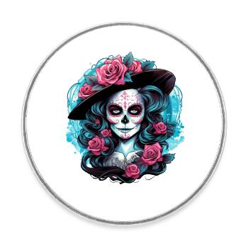 La Catrina - Magnet rond - blanc - Devant