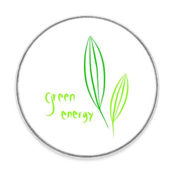 green energy - Runder Kühlschrankmagnet - Weiß - Vorne