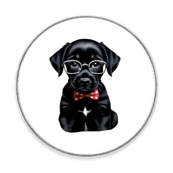 Dog - Round  fridge magnet - white - Front