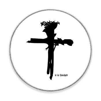 Jesus Cross - Round  fridge magnet - white - Front