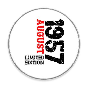 1957 August Limited Edition 66. Geburtstag Outfit - Runder Kühlschrankmagnet - Weiß - Vorne