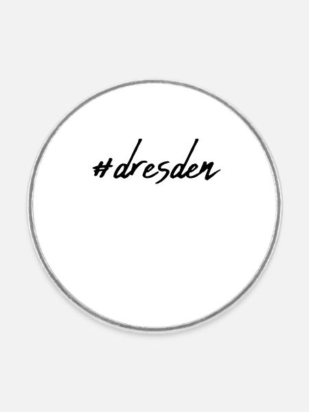 Dresden - Runder Kühlschrankmagnet - Weiß