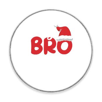 Big Bro Santa Brother Christmas Family Matching - Round  fridge magnet - white - Front