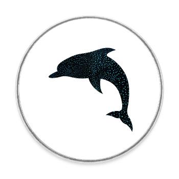 Niedlicher Delphin Mignon Dauphin - Magnet rond - blanc - Devant