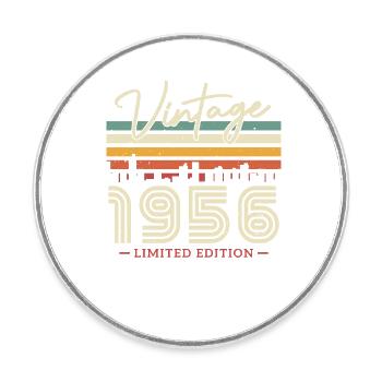 Vintage Birthday Gift 1956 - 67/68 years - Round  fridge magnet - white - Front