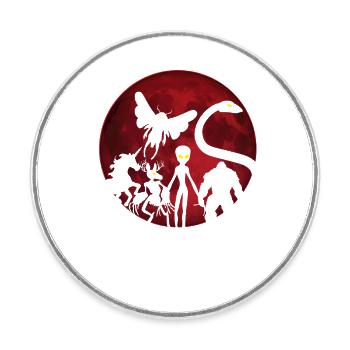 Cryptozoology Cryptids Crew - Round  fridge magnet - white - Front
