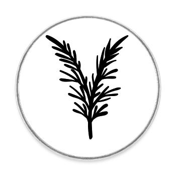 simple wildflower - Round  fridge magnet - white - Front