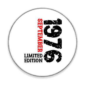 1976 September Limited Edition 47th Birthday Decoration - Round  fridge magnet - white - Front