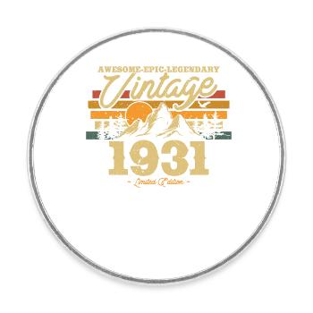 1931 Birthday Nostalgia - Round  fridge magnet - white - Front