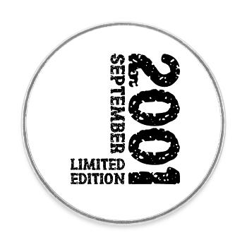 2001 September Limited Edition 22. Geburtstag Deko - Runder Kühlschrankmagnet - Weiß - Vorne