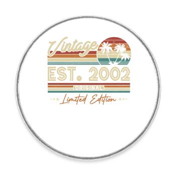 Vintage Birthday 2002 - 21/22 years - Round  fridge magnet - white - Front