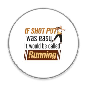 Athletics, Athletics, Throwing athletes, - Round  fridge magnet - white - Front