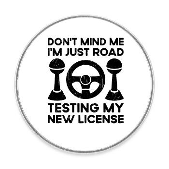 Driving License Passed New Driver Permit Driving S - Round  fridge magnet - white - Front