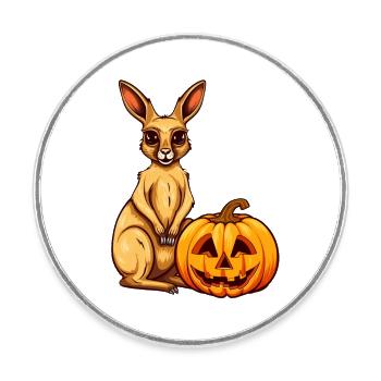 Kangourou Citrouille Lazy Halloween Costume de fête pour - Magnet rond - blanc - Devant